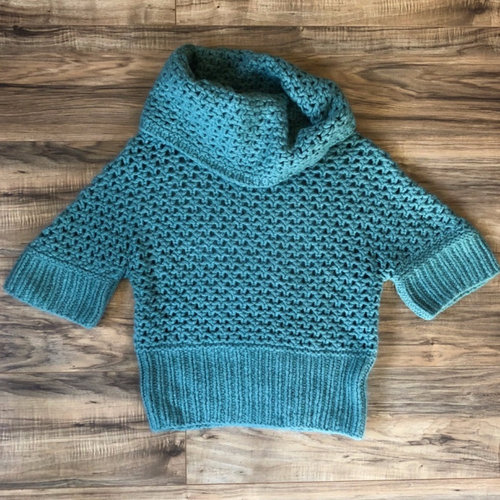 Moda Int'l Turtleneck Teal Wool Sweater S